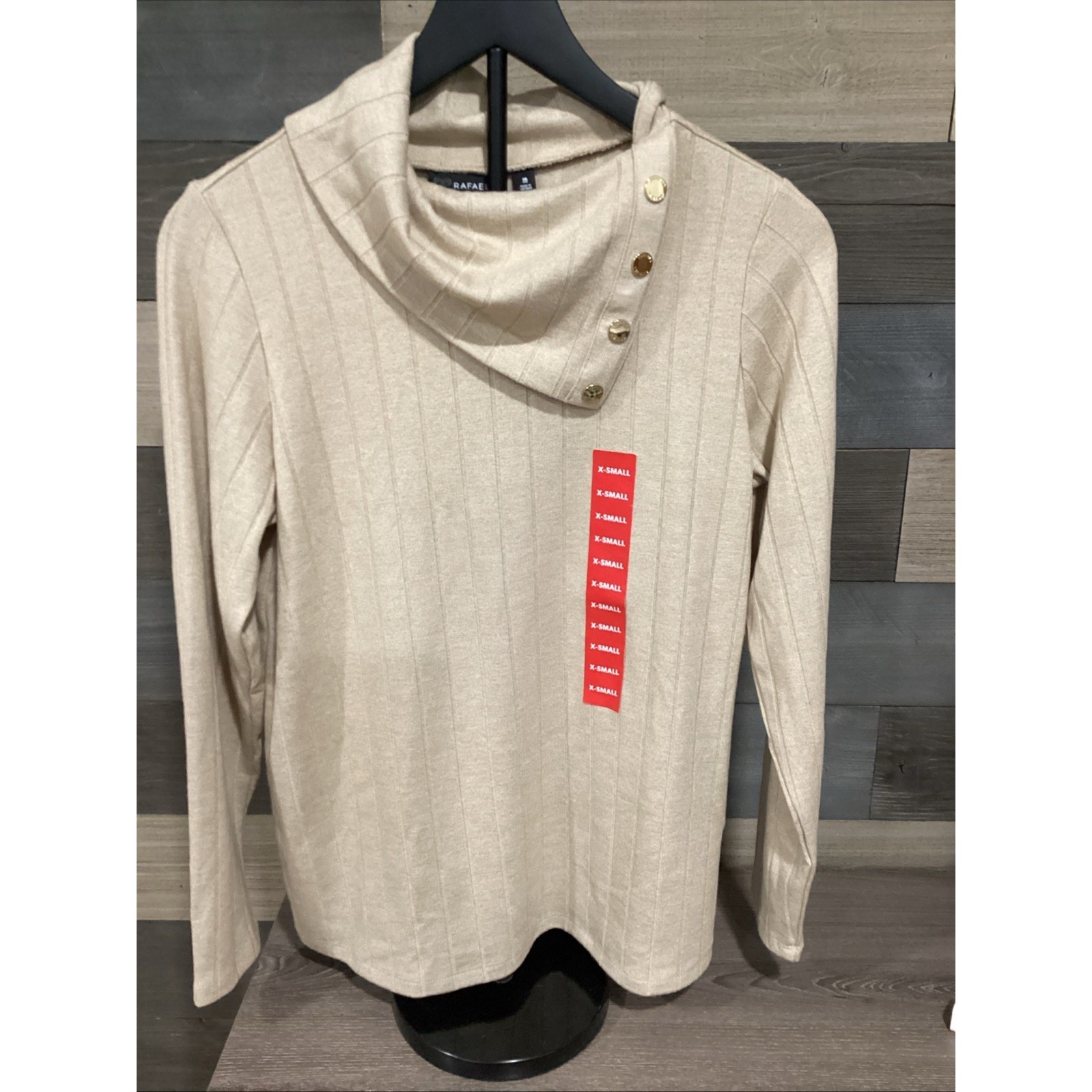 Nwt Rafaella Brown Long Sleeve Cowl Neck Sweater Xs